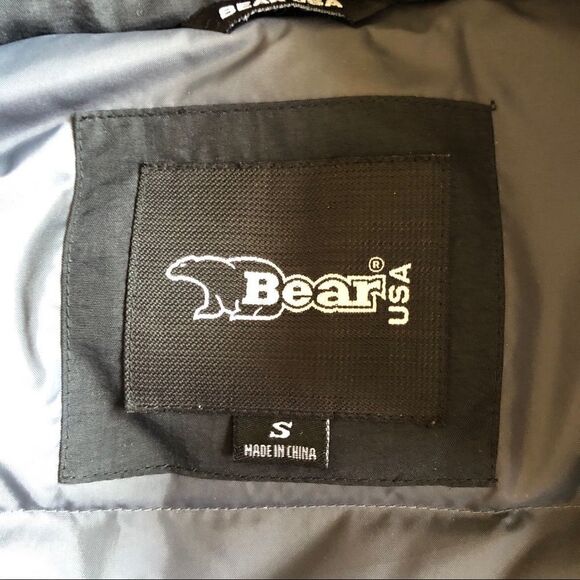 Bears USA Size S Down Puffy Black Jacket! - Picture 5 of 11